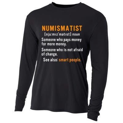 Numismatist Definition For Coin Collector Money Numismatics Cooling Performance Long Sleeve Crew