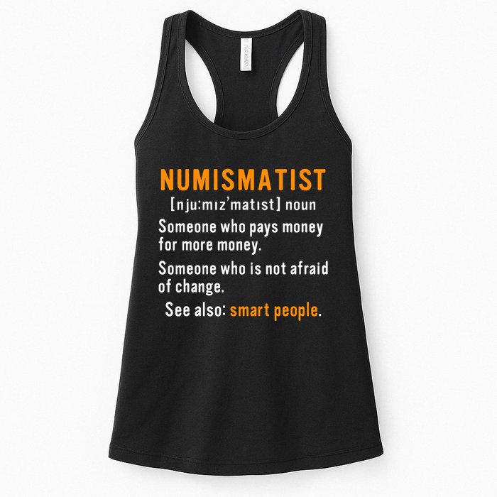 Numismatist Definition For Coin Collector Money Numismatics Womens Tank Top