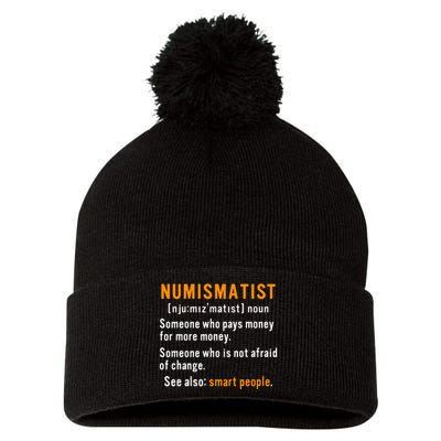 Numismatist Definition For Coin Collector Money Numismatics Pom Pom 12in Knit Beanie