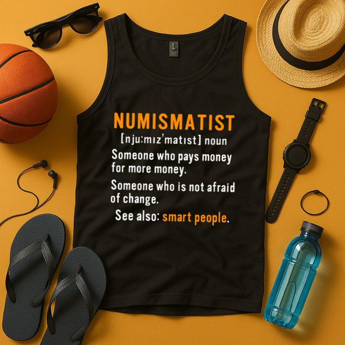 Numismatist Definition For Coin Collector Money Numismatics Tank Top