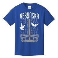 Nebraska Disc Golf Player Breaking Chains Birdie Cool Gift Kids T-Shirt