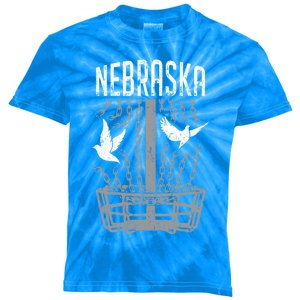 Nebraska Disc Golf Player Breaking Chains Birdie Cool Gift Kids Tie-Dye T-Shirt