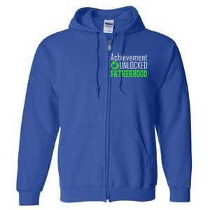 New Dad Gift Funny Gift Achievet Unlocked Fatherhood Gift Full Zip Hoodie