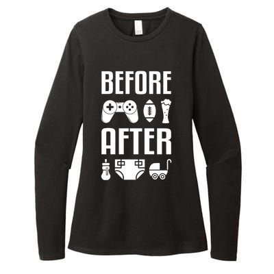 New Dad Great Gift Before After Funny Fatherhood Great Gift Womens CVC Long Sleeve Shirt