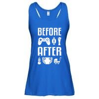 New Dad Great Gift Before After Funny Fatherhood Great Gift Ladies Essential Flowy Tank