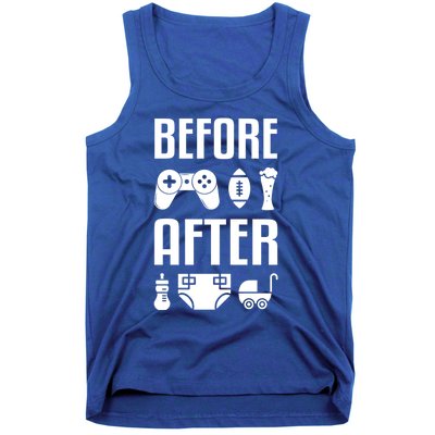 New Dad Great Gift Before After Funny Fatherhood Great Gift Tank Top