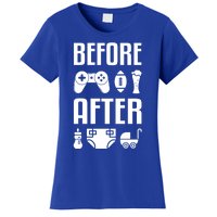 New Dad Great Gift Before After Funny Fatherhood Great Gift Women's T-Shirt