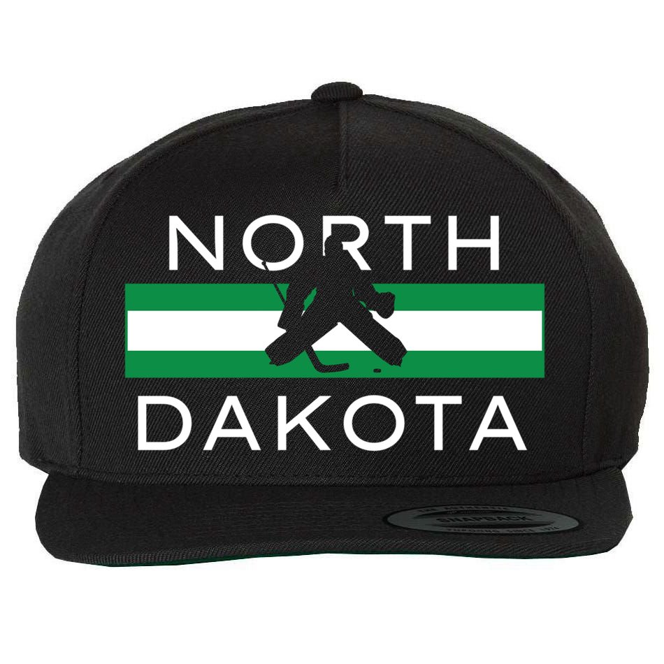 North Dakota Goalie Ice Hockey Player Coach Team State Gift Wool Snapback Cap