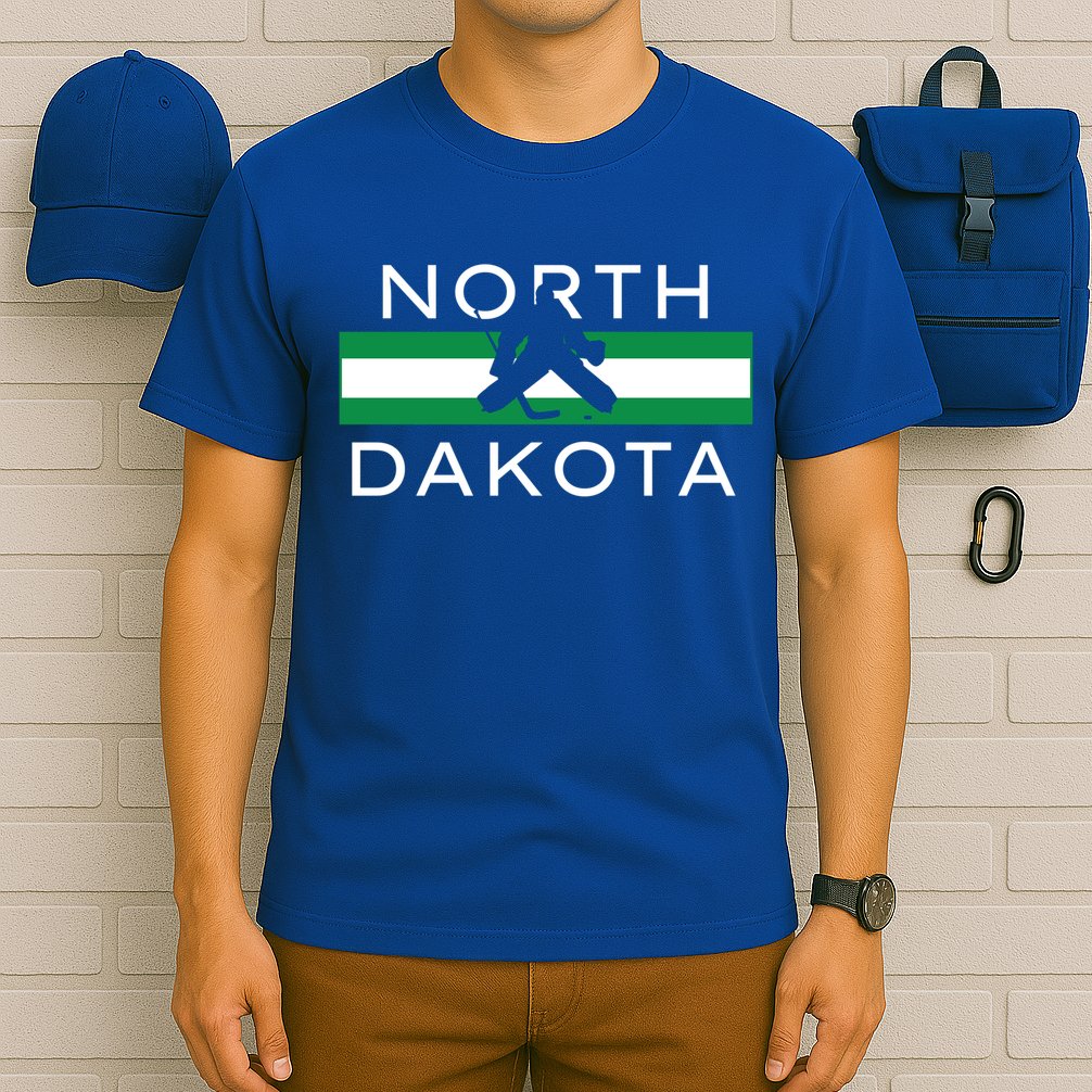 North Dakota Goalie Ice Hockey Player Coach Team State Gift T-Shirt