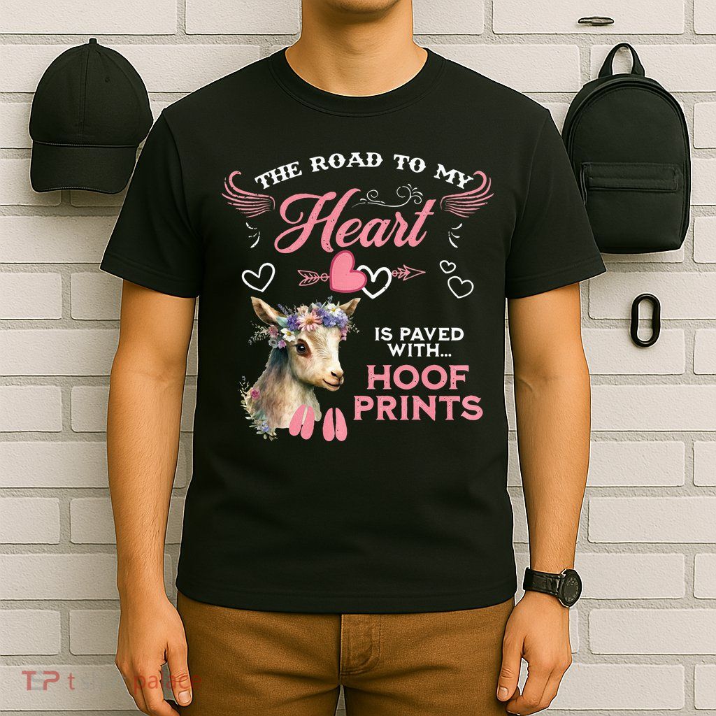 Nigerian Dwarf Goat Road to My Heart Filled With Hoof Prints T-Shirt