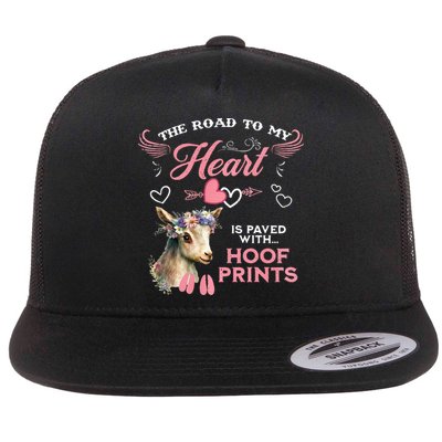 Nigerian Dwarf Goat Road to My Heart Filled With Hoof Prints Flat Bill Trucker Hat