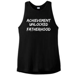 New Dad Gift For Dad To Be Achievet Unlocked Fatherhood Gift Ladies PosiCharge Tri-Blend Wicking Tank