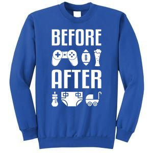 New Dad Gift Before After Funny Fatherhood Gift Sweatshirt