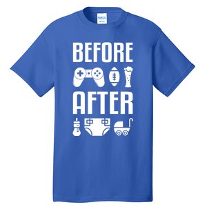 New Dad Gift Before After Funny Fatherhood Gift Tall T-Shirt