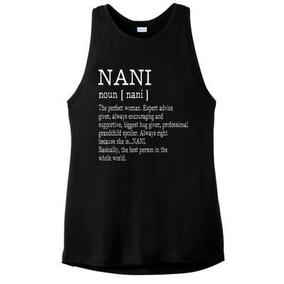 Nani Definition Grandma Mother Day Gifts Women Ladies PosiCharge Tri-Blend Wicking Tank