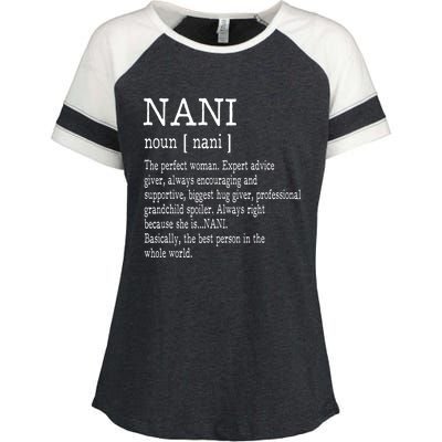 Nani Definition Grandma Mother Day Gifts Women Enza Ladies Jersey Colorblock Tee