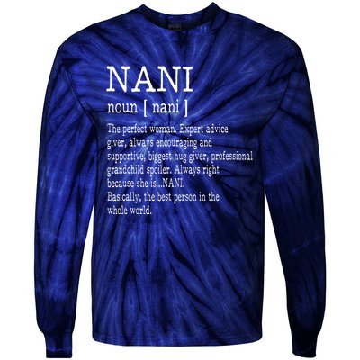 Nani Definition Grandma Mother Day Gifts Women Tie-Dye Long Sleeve Shirt