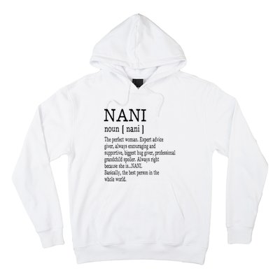 Nani Definition Grandma Mother Day Gifts Women Hoodie