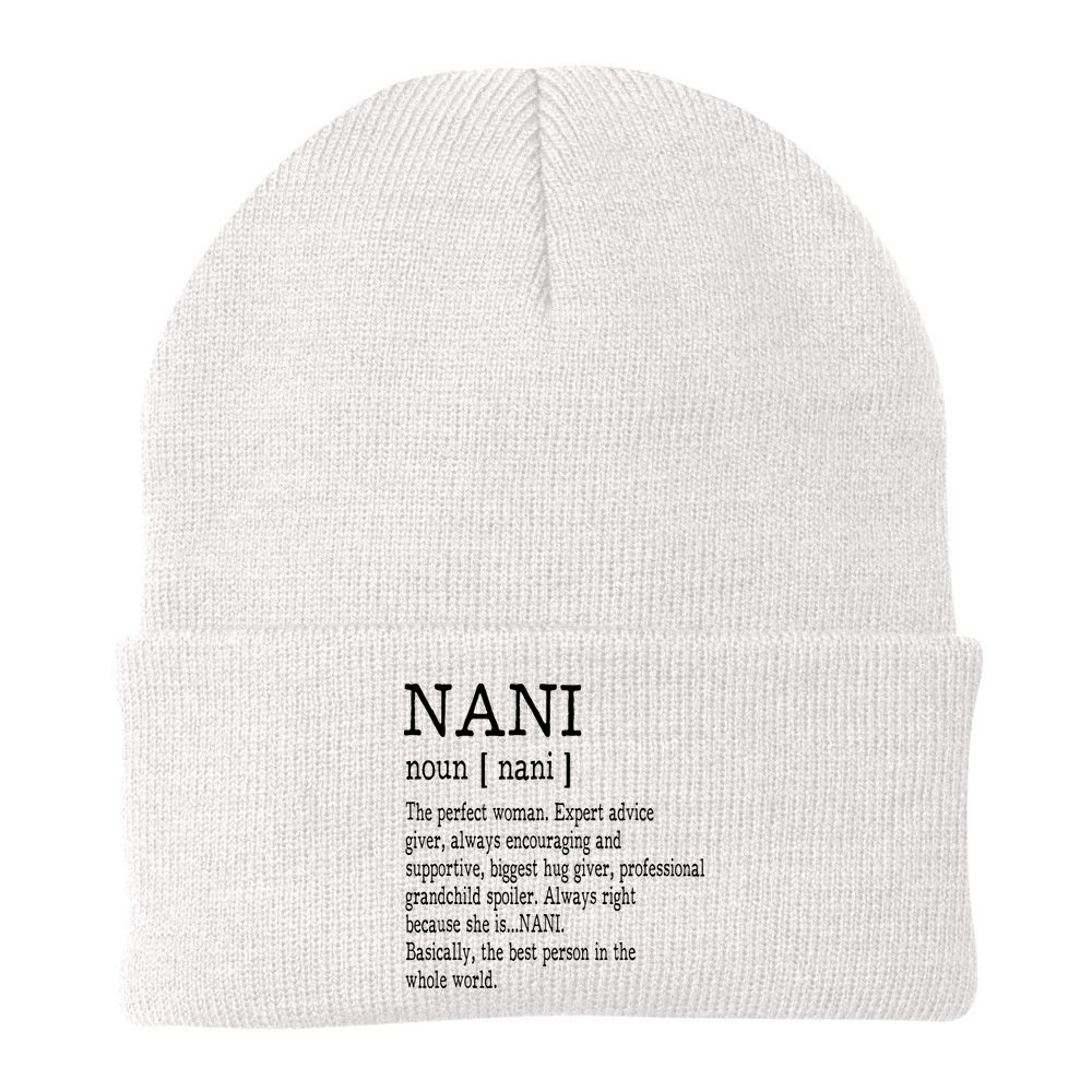 Nani Definition Grandma Mother Day Gifts Women Beanie
