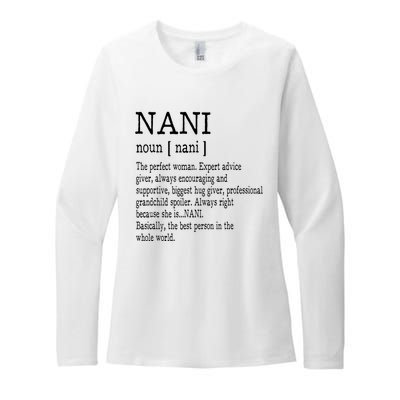 Nani Definition Grandma Mother Day Gifts Women Womens CVC Long Sleeve Shirt