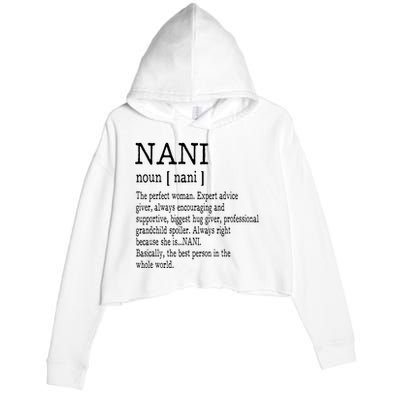 Nani Definition Grandma Mother Day Gifts Women Crop Fleece Hoodie