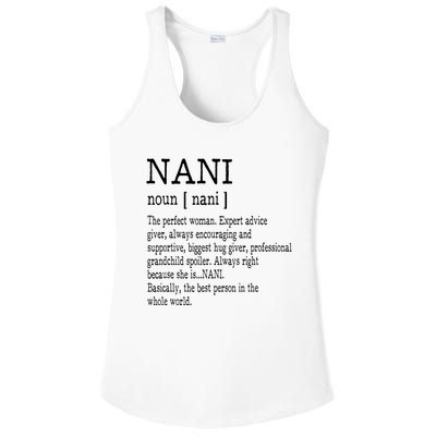 Nani Definition Grandma Mother Day Gifts Women Ladies PosiCharge Competitor Racerback Tank