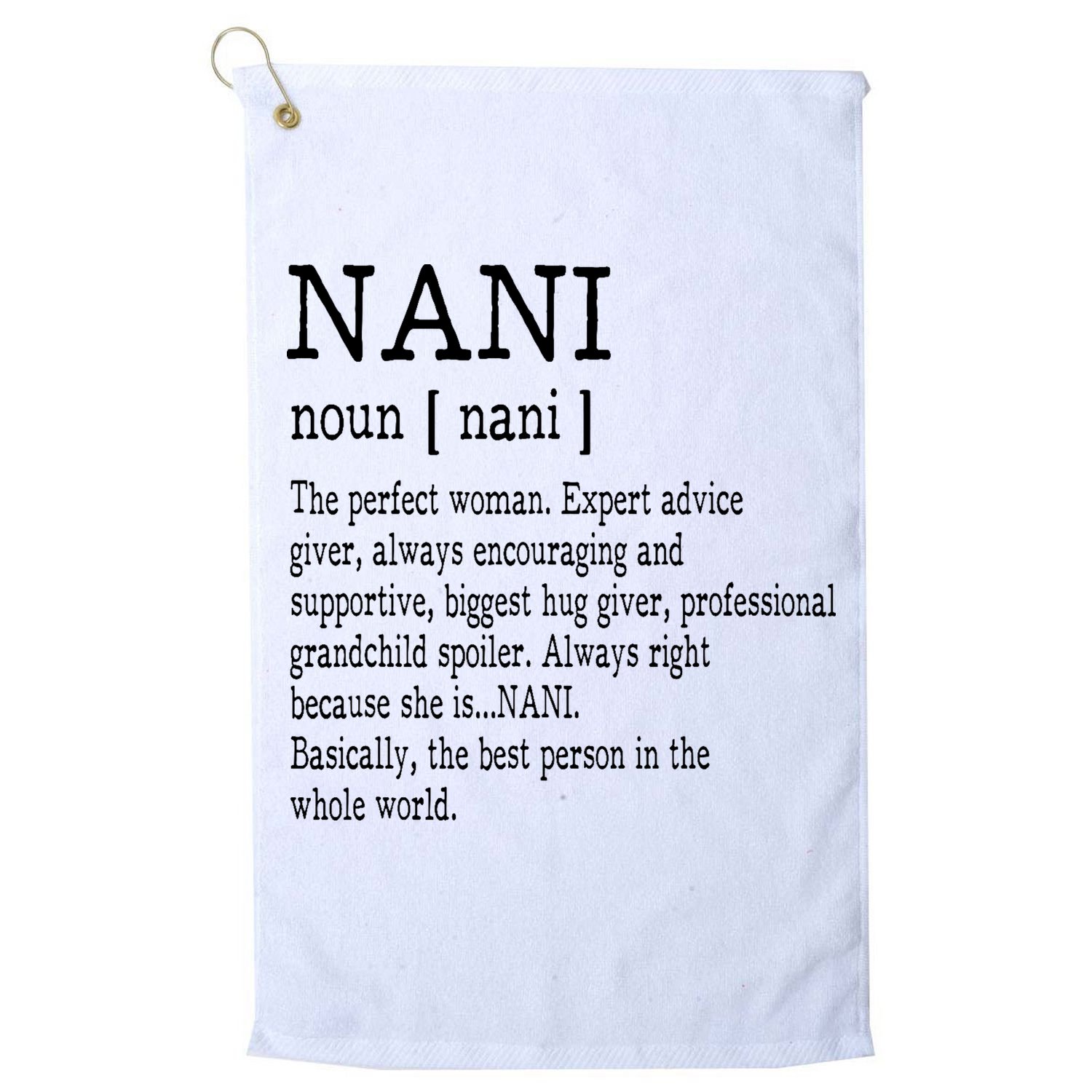 Nani Definition Grandma Mother Day Gifts Women Golf Towel
