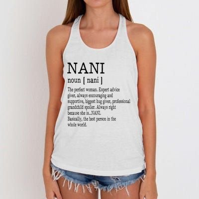 Nani Definition Grandma Mother Day Gifts Women Women's Knotted Racerback Tank