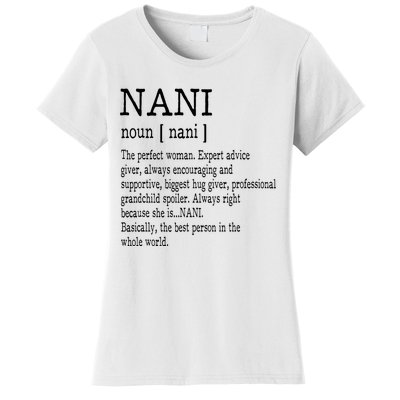 Nani Definition Grandma Mother Day Gifts Women Women's T-Shirt