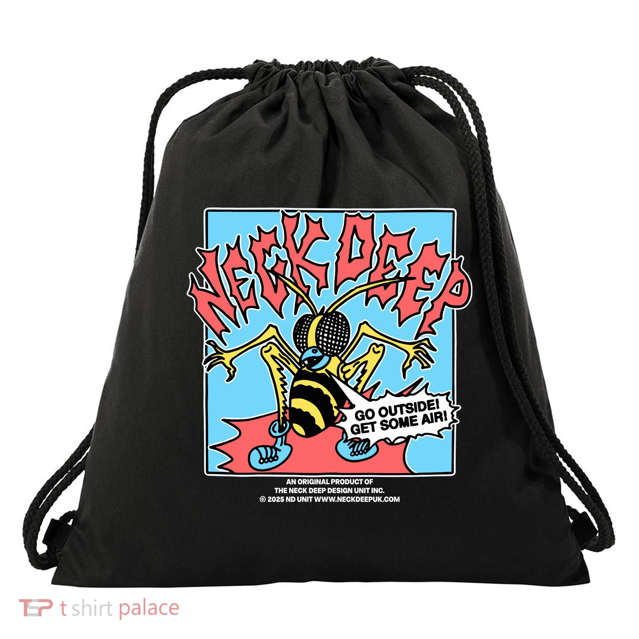 Neck Deep Go Outside Get Some Air Drawstring Bag