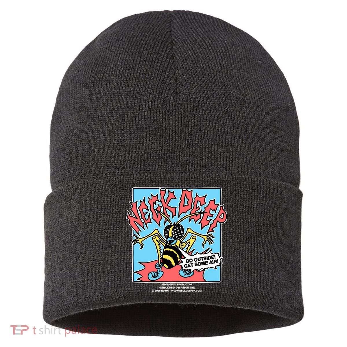 Neck Deep Go Outside Get Some Air Sustainable Knit Beanie