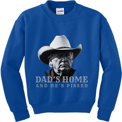 New DadS Home And HeS Pissed Dark Maga Trump DaddyS Home Kids Sweatshirt