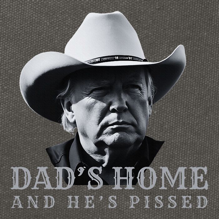 New DadS Home And HeS Pissed Dark Maga Trump DaddyS Home Cotton Canvas Backpack