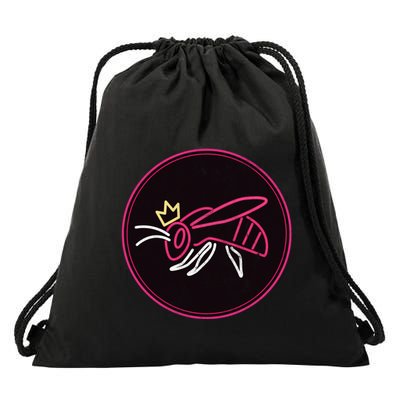 NEONMOMS Distressed Honeybee (Heather Grey) Drawstring Bag