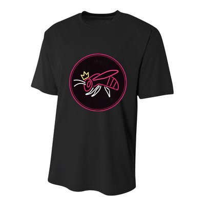 NEONMOMS Distressed Honeybee (Heather Grey) Youth Performance Sprint T-Shirt