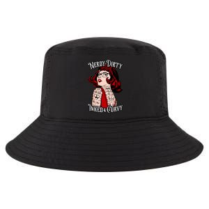 Nerdy Dirty Inked And Curvy Book Lover Tattoo Pop Art Funny Gift Cool Comfort Performance Bucket Hat