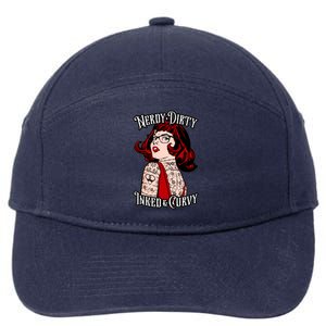 Nerdy Dirty Inked And Curvy Book Lover Tattoo Pop Art Funny Gift 7-Panel Snapback Hat