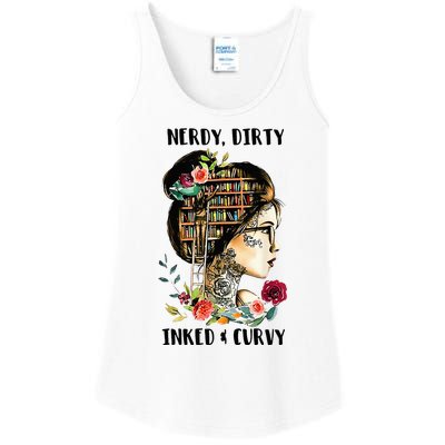 Nerdy Dirty Inked Curvy Girl Tattoo Reading Lover Ladies Essential Tank