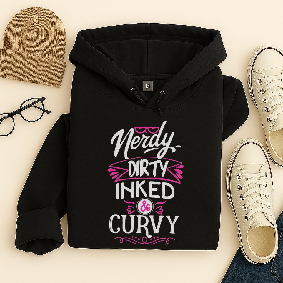 Nerdy Dirty Inked And Curvy Hoodie