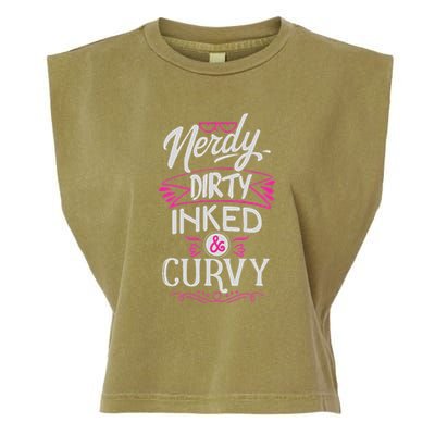 Nerdy Dirty Inked And Curvy Garment-Dyed Women's Muscle Tee
