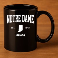 Notre Dame Indiana Est 1842 11oz C Handle Ceramic Mug