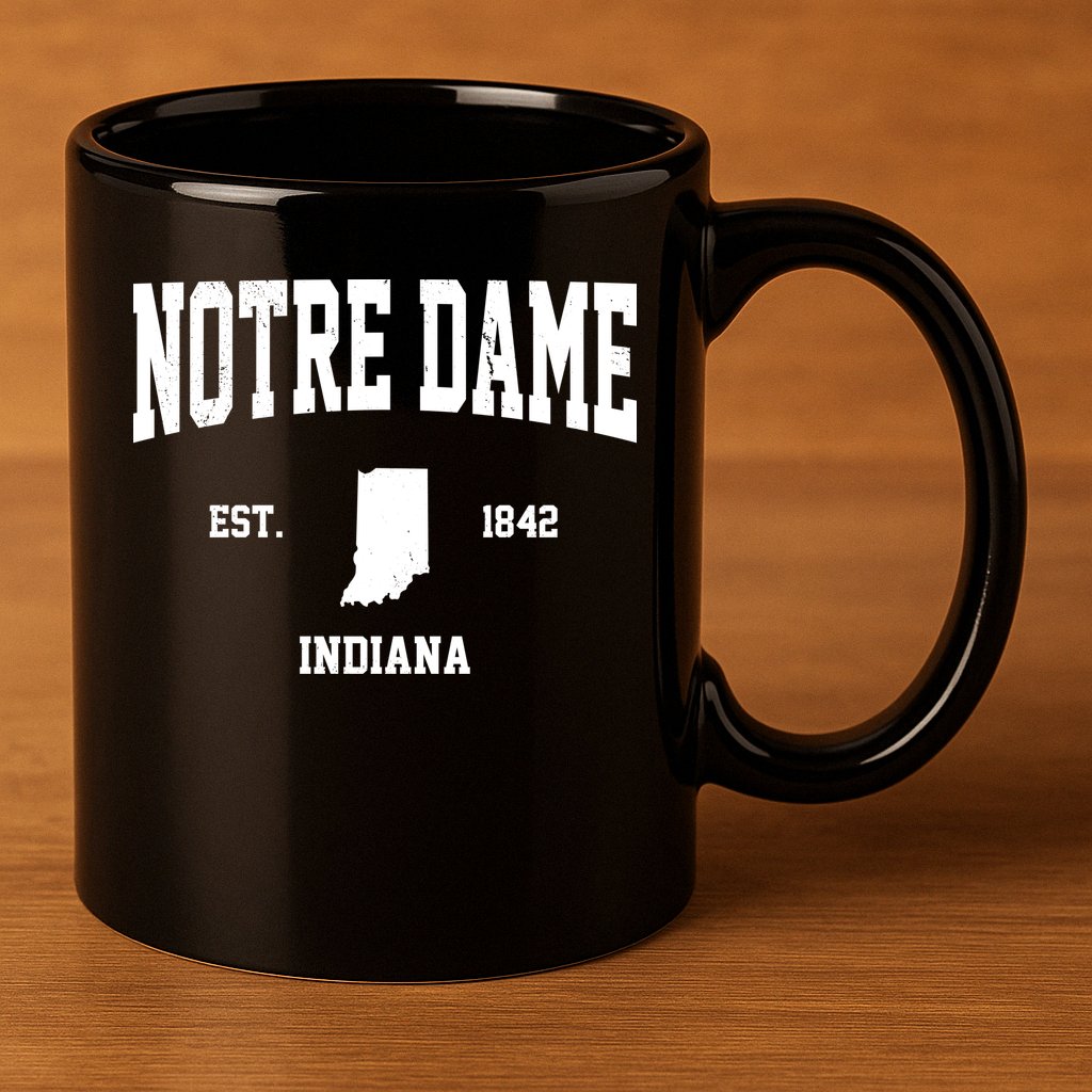 Notre Dame Indiana Est 1842 11oz C Handle Ceramic Mug