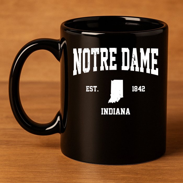 Notre Dame Indiana Est 1842 11oz C Handle Ceramic Mug