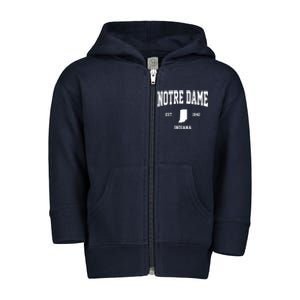 Notre Dame Indiana Est 1842 Toddler Zip Fleece Hoodie