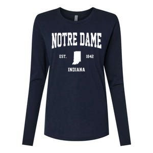 Notre Dame Indiana Est 1842 Womens Cotton Relaxed Long Sleeve T-Shirt