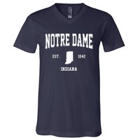 Notre Dame Indiana Est 1842 V-Neck T-Shirt