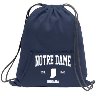 Notre Dame Indiana Est 1842 Sweatshirt Cinch Pack Bag