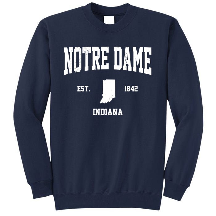 Notre Dame Indiana Est 1842 Tall Sweatshirt