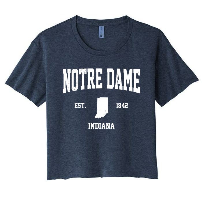 Notre Dame Indiana Est 1842 Women's Crop Top Tee