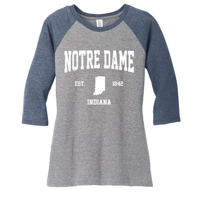 Notre Dame Indiana Est 1842 Women's Tri-Blend 3/4-Sleeve Raglan Shirt